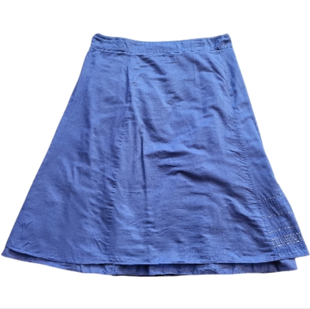 Eileen Fisher Women's Royal Blue A-Line Faux Wrap Skirt - Size XL - Picture 2 of 6